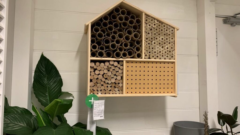 Large insect hotel example with varying hole sizes